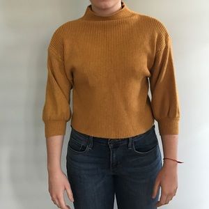 Mustard yellow turtleneck sweater